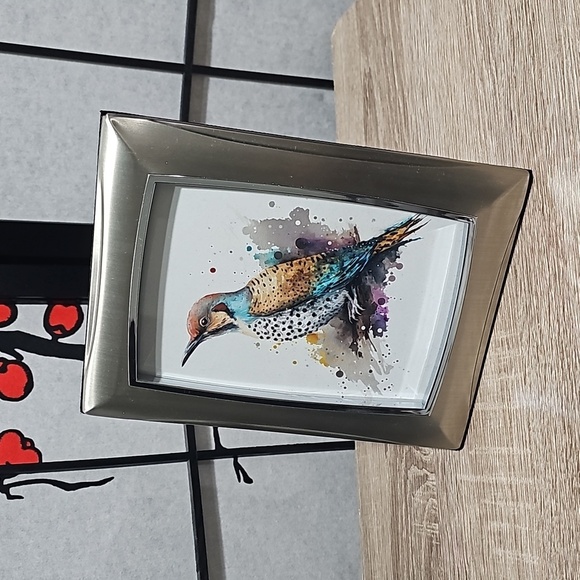 Northern Flicker Bird Watercolor Oil Painting Framed Art‎ Print - Picture 9 of 9